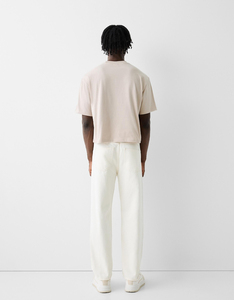 Calidad superior 240GSM Streetwear Box Cut Tee Camiseta Hip Hop recortada Top camiseta gráfica de algodón de gran tamaño Boxy Fit camiseta hombres - Product Image 2