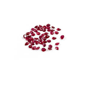 Natural Bangkok Ruby <b>Beads</b> Calibrated Pears 4x5mm 5x6mm Faceted Brilliant Trillion Oval Cut <b>Red</b> Green Gemstone Heat Treated - Product Image 2