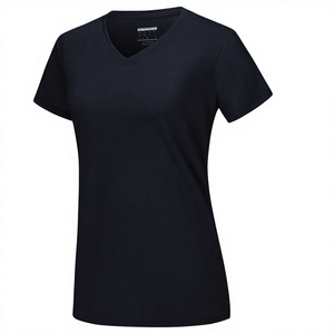 Camisetas de Manga Corta para Mujer, Corte Regular, para Primavera y Otoño, Transpirables, Elásticas, Casuales, de Color Sólido - Product Image 5