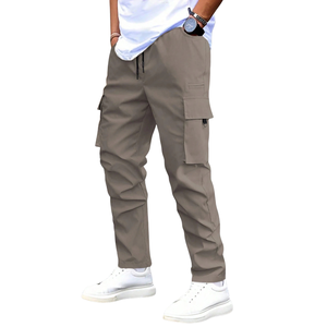 Custom <b>Mens</b> <b>Cargo</b> <b>Jogger</b> Pants 100% Cotton Canvas Breathable Quick Dry Elastic Waist Drawstring Multi Pocket Casual Utility - Product Image 1
