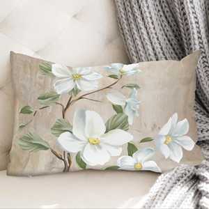 Coussin imprimé marguerite blanche - Coussin décoratif botanique pour la décoration de la maison, 20"x36" ou 50x90 cm - Product Image 4