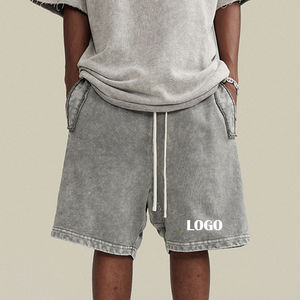 กางเกงขาสั้นเล่นเหงื่อของผู้ชายมาใหม่ไซส์พิเศษแบบวินเทจผ้าเกล็ดปลากางเกงขาสั้นใส่วิ่งผ้าเฟรนช์เทอร์รี่สีพื้นแบบลำลองผลิตตาม2025 - Product Image 5