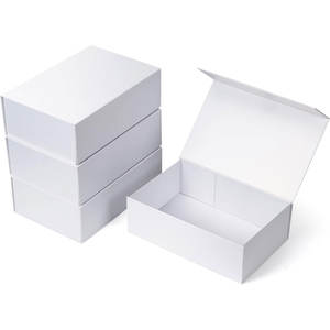 Cajas de regalo de 12x8x4 pulgadas con tapas de cierre magnético, caja magnética blanca para boda, propuesta de dama de honor para padrinos de boda, cumpleaños - Product Image 1