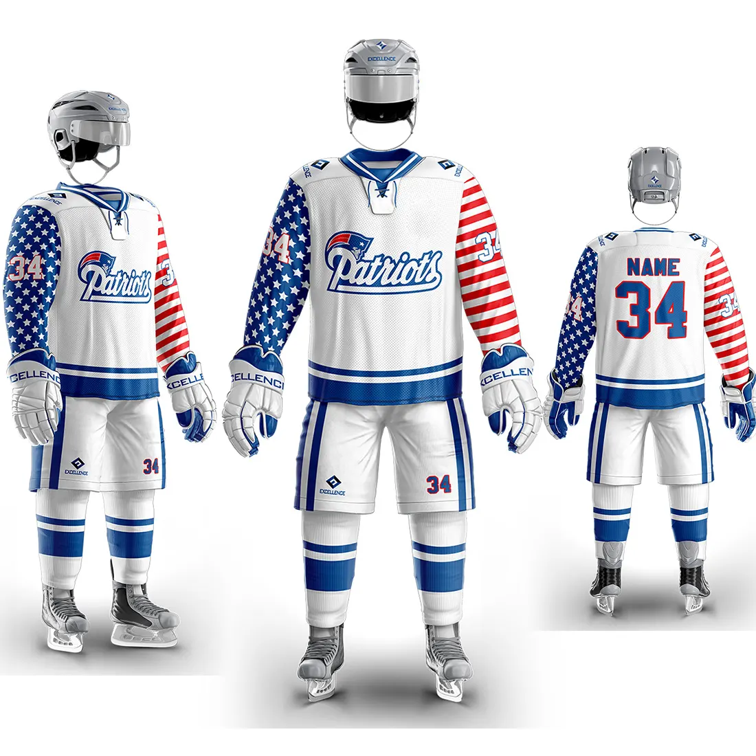 High Quality Quick Dry Breathable Sports ice hockey Jersey socks pant shells skate guards Custom Wholesale Blank Hockey hoodie