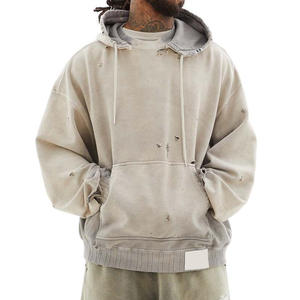 Nuevo 2025 moda alta calidad peso pesado sólido pulóver Sudadera con capucha Streetwear Sun Faded Hoodie para hombres mejor calidad Algodón - Product Image 1