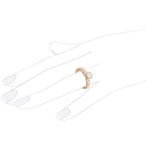 Bague de fiançailles en or rose 14 carats avec diamants princesse sertis en canal avec diamants de 0,50 carat - Product Image 1