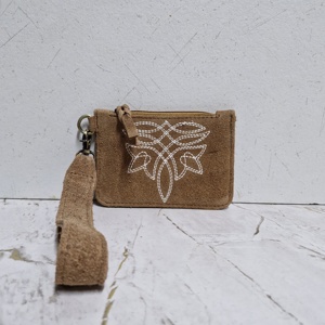 Nouvelle mode 2025, logo personnalisé, 100% cuir véritable, pochette à monnaie à couture enveloppe, multicolore, longue sangle de poignet, fermeture éclair, antivol - Product Image 5