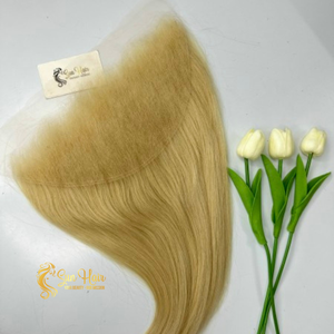 Extensiones de cabello humano Remy 100% vietnamita de lujo al por mayor máquina de doble trama 100gr caliente de moda 13x6 encaje frontal Rubio - Product Image 1