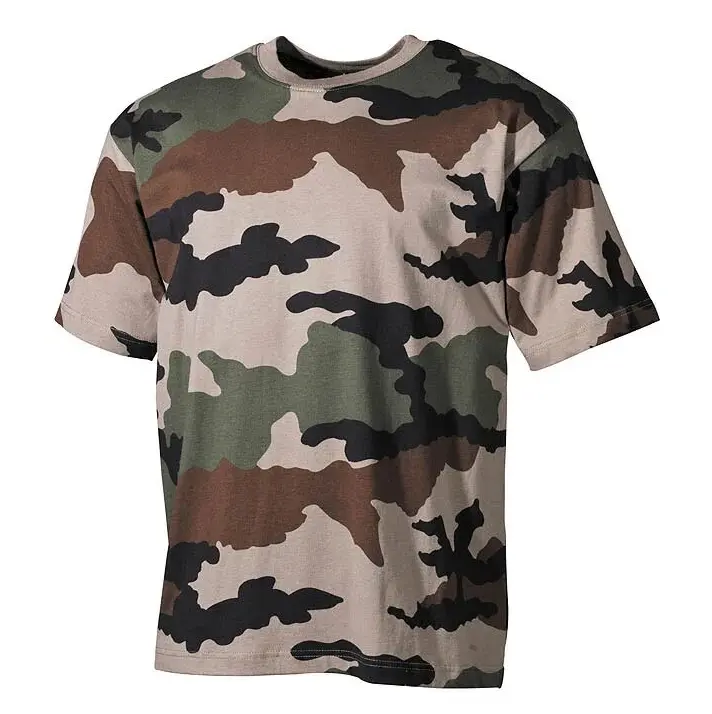 Couflage आउटडोर पहनने के लिए आरामदायक सांस सांस लेने योग्य 100% कपास उच्च गुणवत्ता वाली छलावरण टी शर्ट