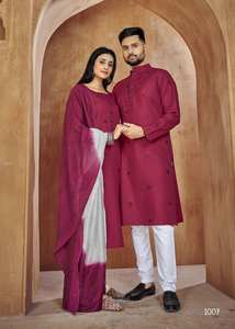 Ropa tradicional india Pareja lista Kurti Kurta Set para función espacial Ropa Fabricación y mayorista India - Product Image 3