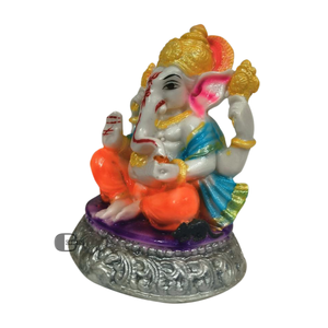 Statue de Ganesh Ji en polyrésine, modèle artisanal, peint à la main, décoration religieuse traditionnelle, Pooja, mariage, maison, fond indien - Product Image 6