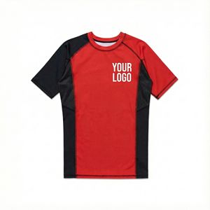 เสื้อรัดกล้ามเนื้อแขนสั้นสำหรับผู้ชาย พิมพ์ลายด้วยความร้อน ป้องกันแสงแดด UPF50 ผลิตจากโพลีเอสเตอร์ 100% น้ำหนัก 240 กรัม เหมาะสำหรับการฝึกซ้อมเป็นทีม - Product Image 4