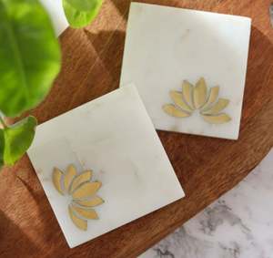 Posavasos de mármol de lujo, Juego de 4 elegantes posavasos redondos para bebidas para el hogar, oficina, cocina, sala de estar, decoración de mesa de café moderna - Product Image 1