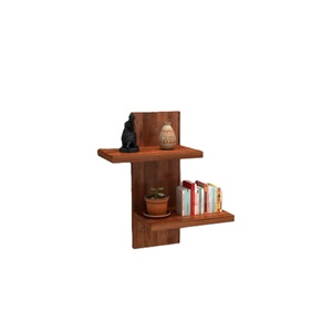 Estante de pared de madera artesanal del proveedor indio, soporte multiusos de dos estantes para regalos decorativos, precio de descuento para colgar - Product Image 4
