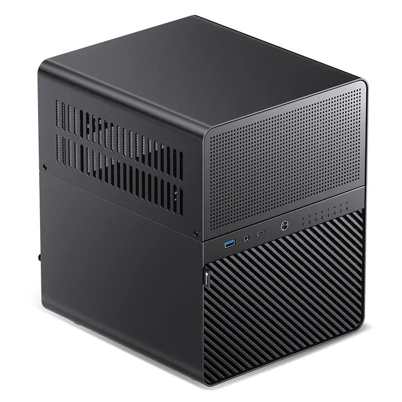 JONSBO N3 Black NAS Chassis - ITX Motherboard  Aluminum Shell  SFX PSU  Partitioned Storage  8+1 HDD Bay  Dual 100mm Fans