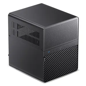 JONSBO N3 Châssis NAS noir-Carte mère ITX, coque en aluminium, PSU SFX, stockage partitionné, baie de disque dur 8 + 1, double ventilateurs de 100mm