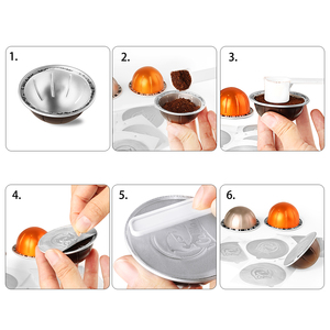 Couvercles espresso en aluminium pour capsules Nespresso-s <span class=keywords><strong>Vertuo</strong></span> réutilisables Feuille d'aluminium jetable pour Vertuoline - Product Image 5
