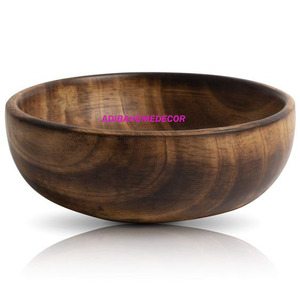 Logo personnalisé bols de service à salade en bois réutilisables ensemble de bols de service à salade de fruits en bois naturel - Product Image 3