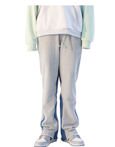 Pantalon de survêtement taille haute personnalisé OEM pour hommes pantalon de jogging évasé avec jambe large respirante pantalon évasé en coton et nylon - Product Image 3