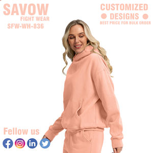 Sudaderas con capucha para mujer, venta al por mayor, Jersey de algodón de gran tamaño, sudaderas recortadas, ropa de calle con capucha, chaquetas de lana, ropa informal de invierno - Product Image 3