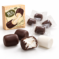 Bonbons au chocolat enrobés de guimauves, guimauves moelleuses et masticables, emballées individuellement, vente en gros directe d'usine OEM/ODM
