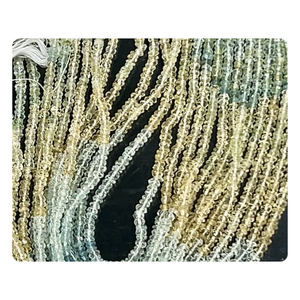Cuentas de piedra de Aguamarina Natural de grado AAA Rondelle multifacético 3mm tamaño aproximado 14 pulgadas hebra para la fabricación de joyas - Product Image 1