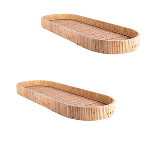 Rattan Boho <b>Serving</b> <b>Tray</b> Rattan Cane Decorative <b>Tray</b> For Kitchen & Home Decor Premium Export Quality Wholesale From Vietnam - Product Image 4