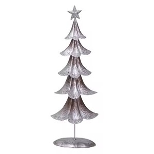 Ensemble de sapin de Noël en fil d'or avec étoile scintillante en haut, cône à paillettes, décoration de table de fête, ornements de Noël - Product Image 4
