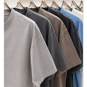 Collection d'été 275gsm T-shirt ample en coton épais T-shirt à manches courtes à épaules tombantes pour hommes - Product Image 1