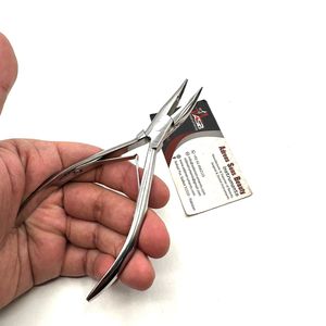 Pince à pression à microbilles à pointe incurvée Impression de logo personnalisé Pince d'extension de cheveux en acier inoxydable - Product Image 4