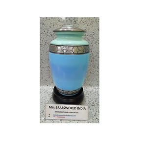 Adult Female Purple Metal American Style Cremation <b>Urn</b> for Ashes <b>Large</b> Size Honor Burial Brassworld India BRU-5071 - Product Image 1