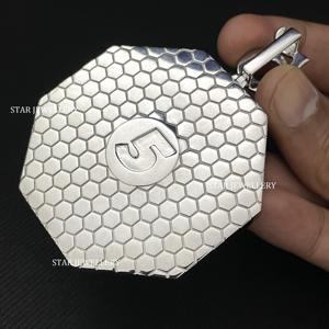 Colgante Personalizado Moissanite Logo, Colgante Personalizado VVS Moissanite Logo, Colgante Personalizado Moissanite, Colgante Plata Hip Hop Moissanite - Product Image 3