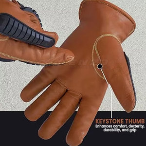 ถุงมือหนังคุณภาพสูงรุ่นใหม่ล่าสุด ป้องกันแรงกระแทก ปรับสายรัดข้อมือได้ ระบายอากาศดี ทนทาน ป้องกันมือ ดีไซน์ล่าสุดปี 2025 - Product Image 6