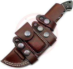 อุปกรณ์ติดตามด้ามจับทำจากไม้ดามัสกัสทำด้วยมือมีดล่าสัตว์ตั้งแคมป์กลางแจ้งพร้อมเคสหนัง - Product Image 4