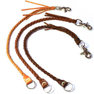 Bracelet porte-clés et portefeuille en cuir de vache véritable pleine fleur avec logo personnalisé avec mousqueton cadeau - Product Image 2