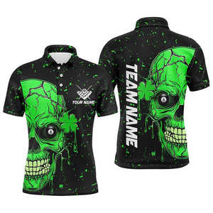 Vêtements de sport personnalisables imprimés en 3D pour hommes, polos de tournoi pour table de billard, maillot du vainqueur, équipes de billard 100% polyester - Product Image 6