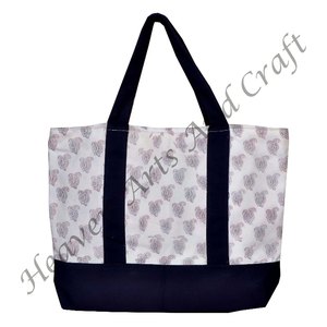 Sac à main pour femme, style estival, à bandoulière unique, poignée noire, imprimé en bloc, grande capacité, tendance - Product Image 4