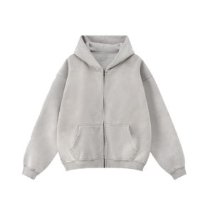 Venta al por mayor de sudaderas con capucha francesas personalizadas de alta calidad para hombre de talla grande chándal bordado hombro caído liso recortado con capucha - Product Image 4