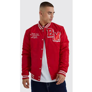 Veste universitaire en laine de haute qualité pour homme - Col montant, style universitaire, vêtements de rue d'hiver, veste bomber de baseball - Product Image 1