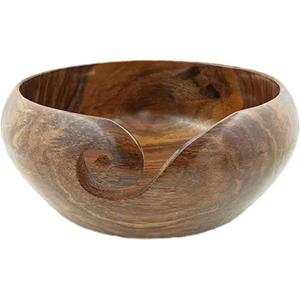 Cuenco de madera hecho a mano portátil de alta calidad, diseño clásico para tejer a mano y accesorio de costura para almacenamiento de hilo - Product Image 4