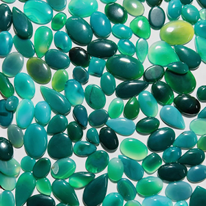 Wholesale Customized Natural <b>Green</b> Onyx Crystal Cabochon Mixed Shape Loose Gemstone for Healing High Grade Customizable Sizes - Product Image 1