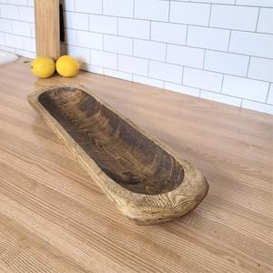 Cuenco de masa tallado a mano de elegancia rústica hecho por artesanos de la India Cuenco de masa de madera hecho a mano rústico para servir en el hogar del hotel - Product Image 5