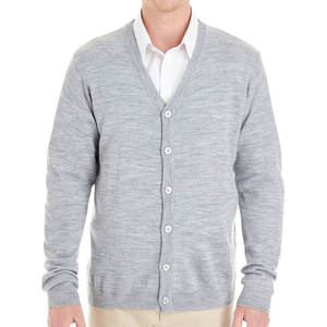 Cardigan d'hiver gris chiné pour hommes - Product Image 1