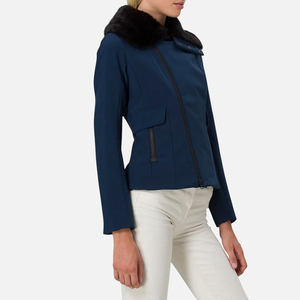 Nuevo diseño personalizado azul marino mujer Josiane chaqueta Softshell precio de fábrica mangas completas y a prueba de viento mujeres correr al aire libre chaquetas - Product Image 6