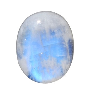 Piedra Lunar Arcoíris Blanca y Azul, Forma Ovalada, Tamaño 20x16x7 MM, Alta Calidad, Personalizable, Joyería Manual con Gemas Sueltas - Product Image 1