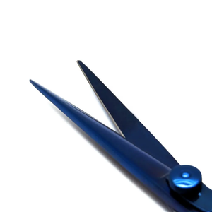 Ciseaux professionnels de coiffeur en acier inoxydable 440C de qualité supérieure, pour droitiers, 6 pouces, bleus - Product Image 3