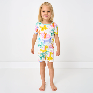 Diseño de dibujos animados impresos personalizados 2 piezas pijamas para niños ropa de dormir de verano suave para niñas Bangladesh OEM/ODM - Product Image 2