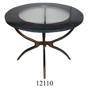 Table d'appoint en aluminium de haute qualité, meubles de salon revêtus de poudre noire, table basse avec dessus en bois - Product Image 2