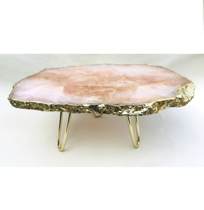 American Style Natural Agate Round Shape Cake Platter Single Tear Cake Stand Cake Server Steel Cheese Set - Product Image 5