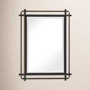 Espejo de Pared Cuadrado con Marco de Metal Art Deco Dorado Moderno, Esquinas Intersectadas Arquitectónicas para Bodas, Baños, Tocadores y Entradas - Product Image 4